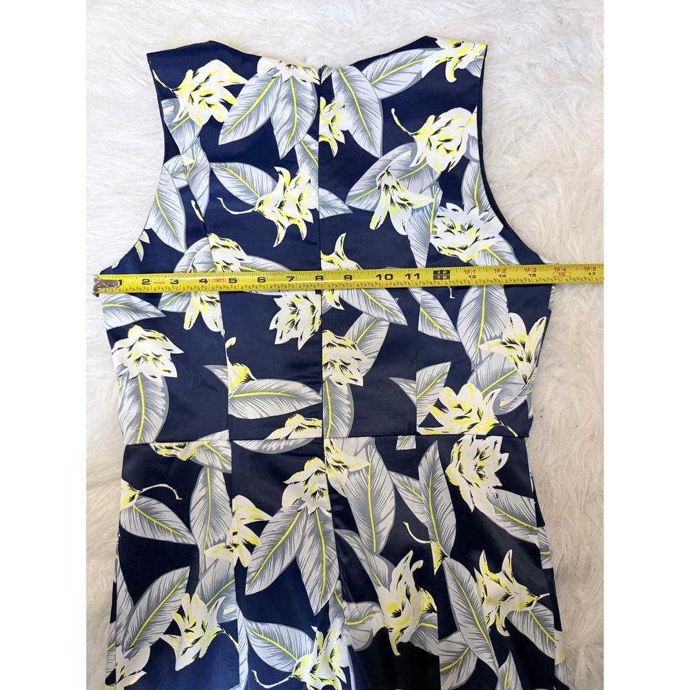 Loveriche Navy Tropical Floral Sheath Dress Size S Sleeveless Career Vacation - Picture 8 of 10
